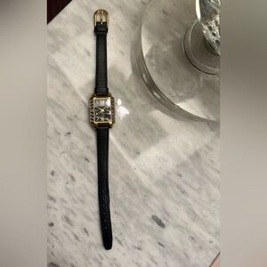 Citizen Women’s Dress Watch – Black Leather Strap + Gold Case